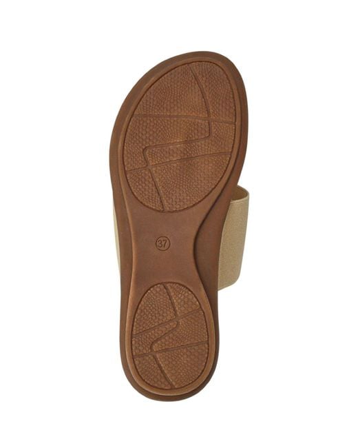 Pavers Brown Flexible Toe-Post Sandals