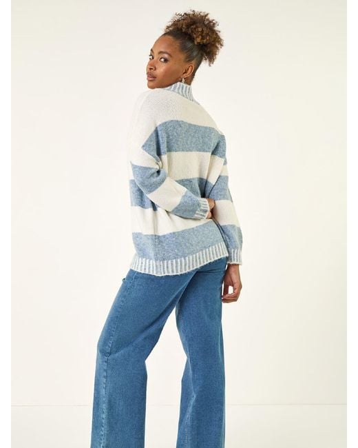 Roman Blue Stripe Knitted Jumper