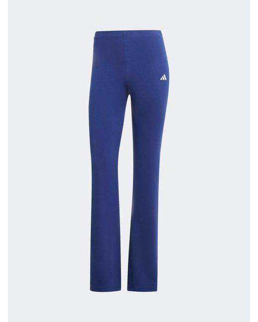 Adidas Blue Essentials Small Logo Flared Leggings