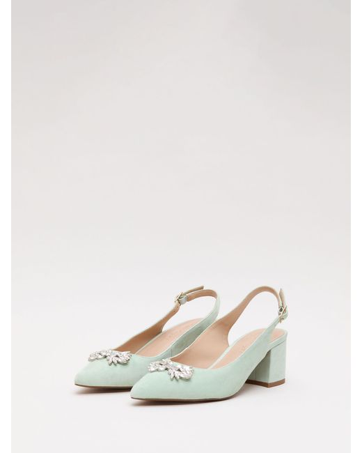 Phase Eight White Sparkle Block Heels