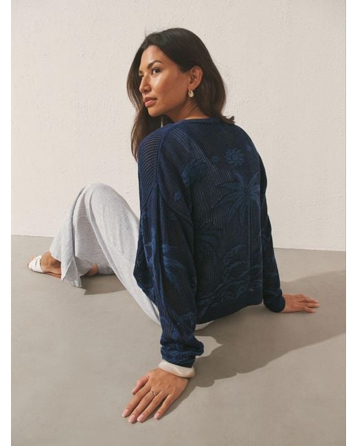 Next Blue Palm Tree Pattern Cardigan