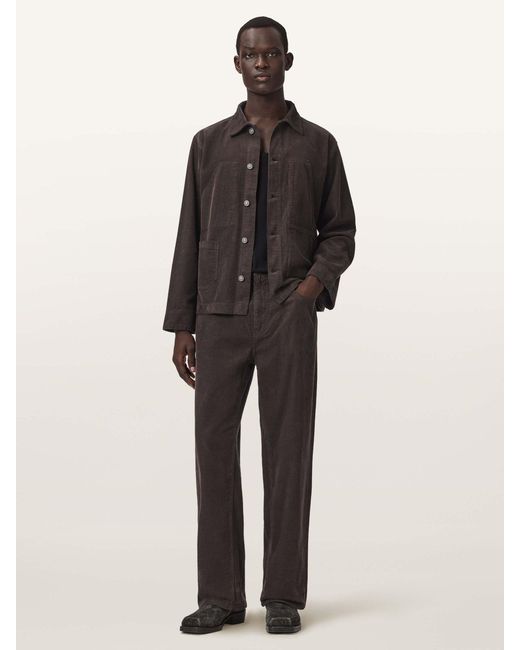 AllSaints Black Allsaints Mukesh Cord Shacket for men