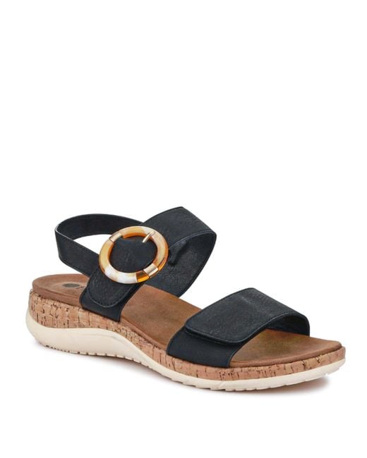 Pavers Blue Touch Fasten Platform Sandals