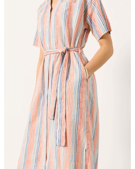 FatFace Natural Fatface Susie Regular Stripe Shirt Dress
