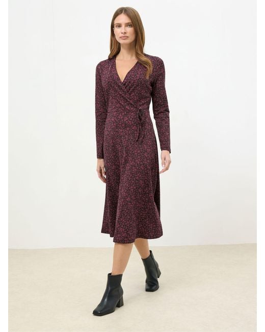 M Com Purple Long Sleeve Wrap Dress