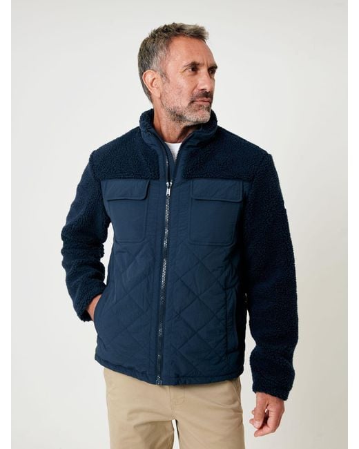 Saltwell Blue Quilted Borg Jacket for men