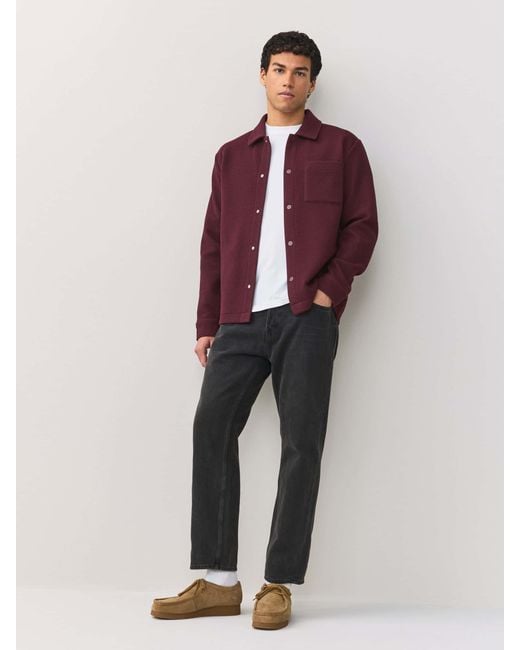 Next Purple Diagonal Texture Jersey Shacket for men