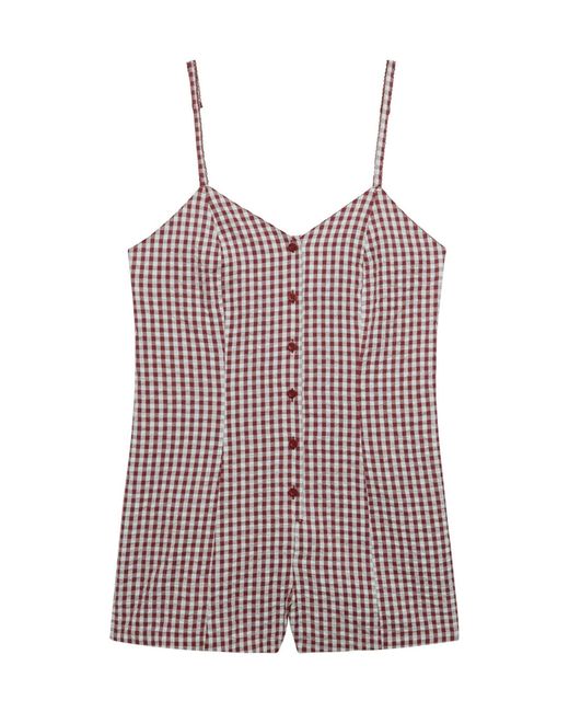 Superdry Purple Gingham Cami Playsuit