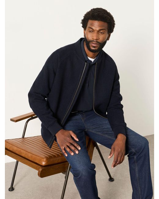 FatFace Blue Fatface Wool Mix Bomber Jacket for men