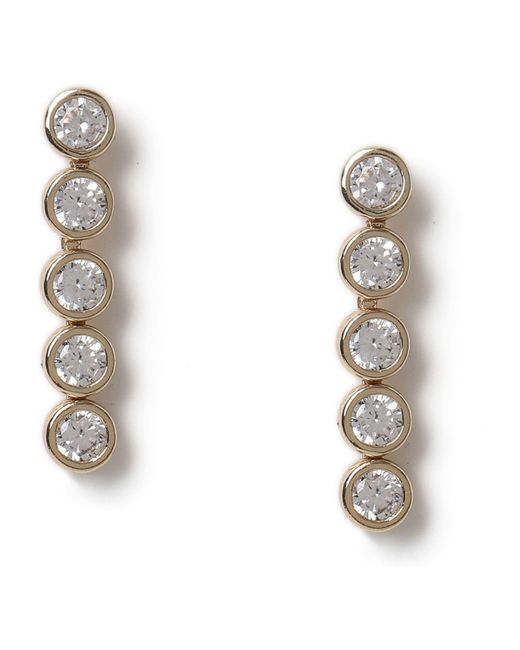 Aela White Diamond Simulant Long Drop Earrings