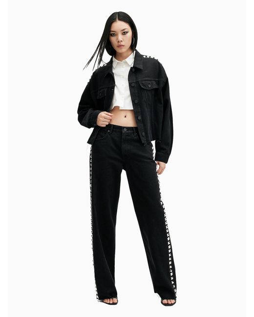 AllSaints Black Allsaints Piper Stud Shacket