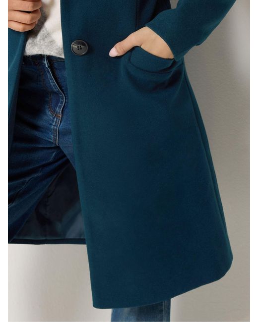 M Com Blue Petite Tailored Coat