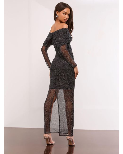 long sleeve dress with heels Sleek Deep V-Neck Long Sleeves with High Slit Mother of the Bride Dress, Burgundy