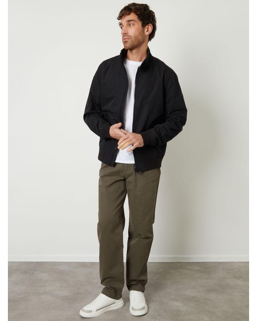 Threadbare Blue Zip Up Harrington Jacket for men