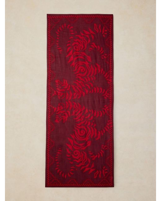 White Stuff Red Callie Printed Scarf