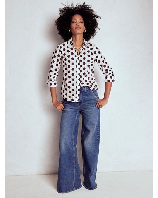 Boden White Sienna Cotton Shirt