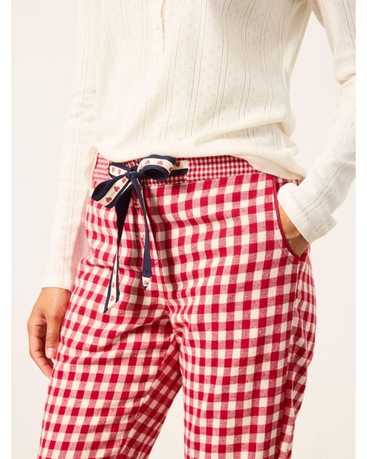 FatFace Red Fatface Eva Gingham Pyjama Bottoms