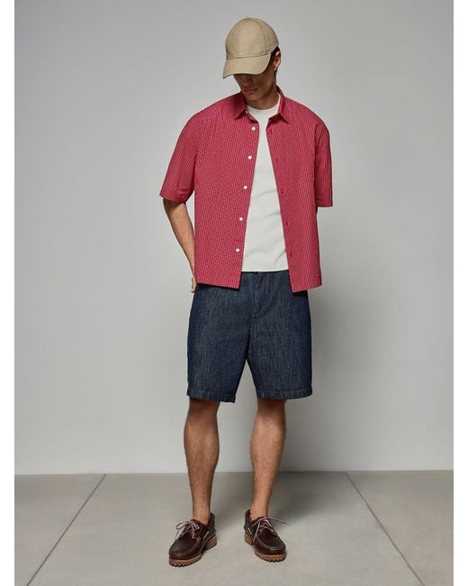 Next Blue 100% Cotton Stripe Denim Shorts for men