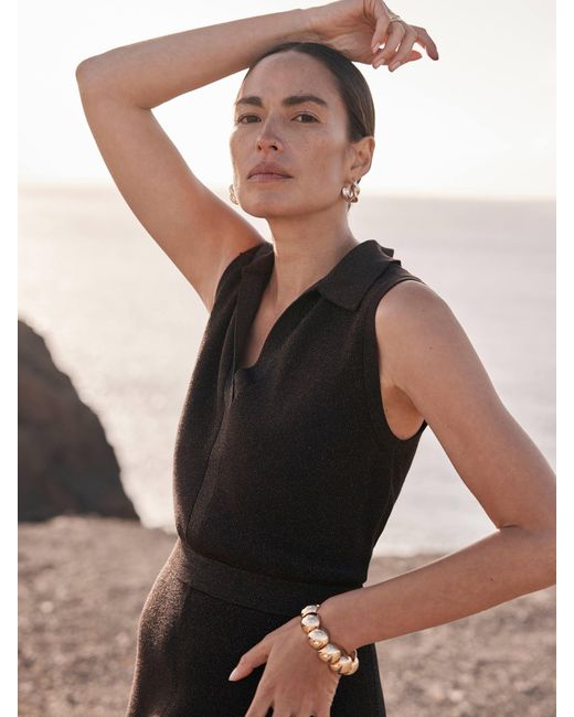 Mint Velvet Black Knit Midi Dress