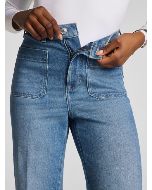Spanx Blue Authentic 360 Easy Flare Jeans With Patch Pockets