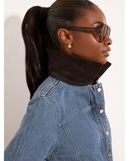 Lipsy Blue Mid Wash Collared Barn Jacket
