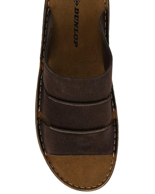 Dunlop Brown Mule Open Toe Sandals for men