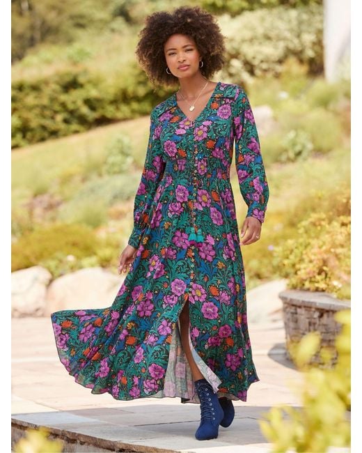 Joe Browns Blue Autumn Floral Maxi Dress