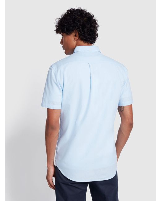 Farah White Brewer Short Sleeve Shirt for men