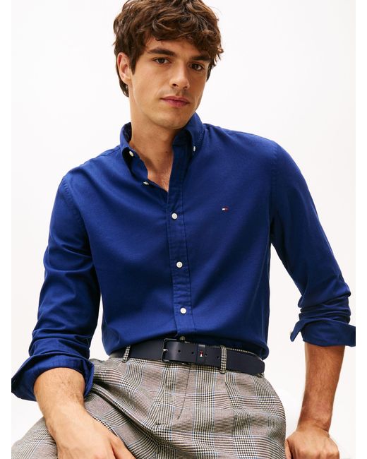 Tommy Hilfiger Blue Flex Regular Fit Flannel Shirt for men