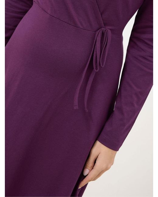 M Com Purple Long Sleeve Wrap Dress