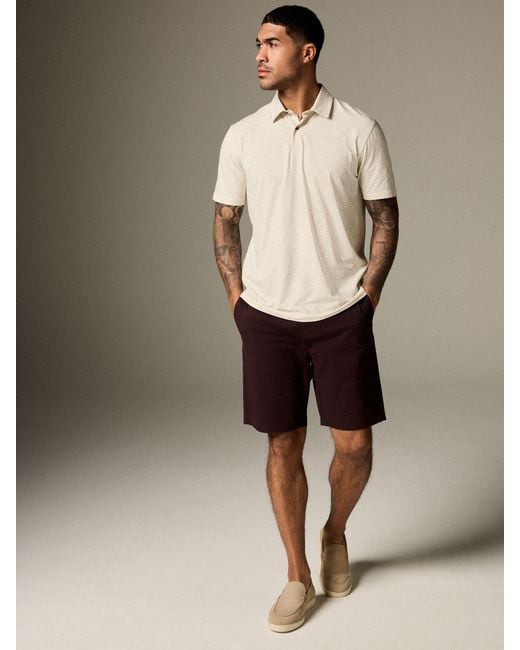 Next Brown Short Sleeve Print Polo Shirt for men