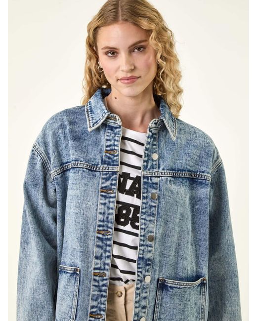 Roman Blue Denim Button Front Pocket Jacket