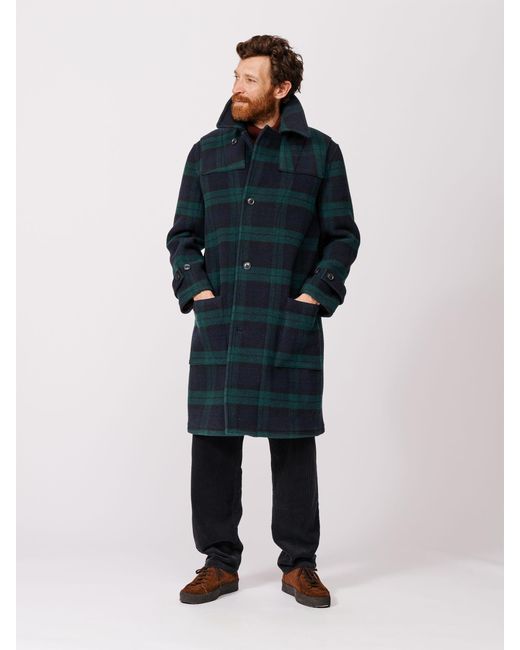 aubi Blue Holmfirth Overcoat for men
