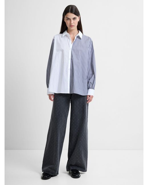 French Connection Blue Cambria Cotton Striped Shirt