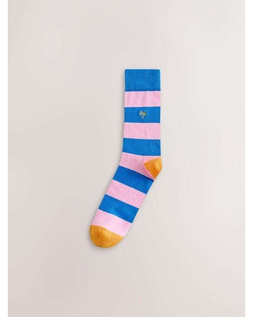 Next Blue Striped Pattern Socks 8 Pack for men