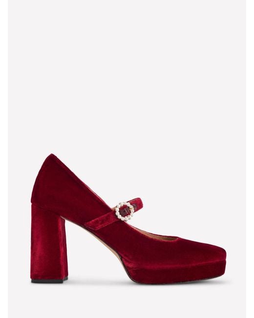 Boden Red Platform Mary Janes Shoes