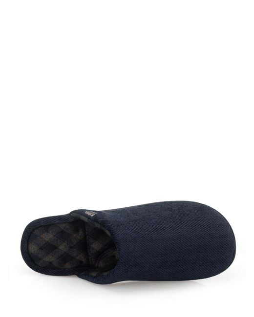 Totes Blue Soft Cord Mule Slippers for men