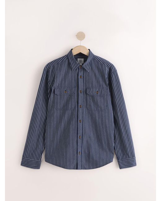 Next Blue Stripe Cotton Long Sleeve 100% Cotton Shirt for men