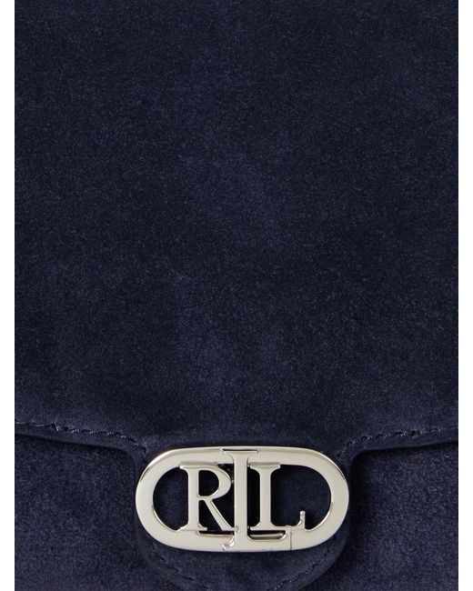 Ralph Lauren Blue Adair Leather Chain Cross-Body Clutch Bag