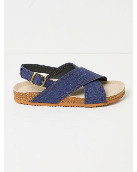 FatFace Blue Fatface Crossover Strap Footbed Sandal