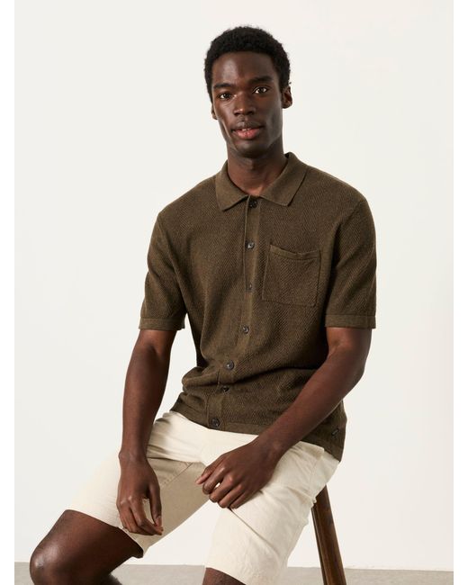 FatFace Green Fatface Portloe Knitted Shirt for men