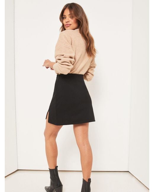 Lipsy Black Split Side Mini Skirt