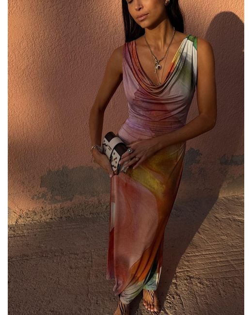 Never Fully Dressed Abstract Malika Dress in Brown | Lyst Never Fully Dressed Abstract Malika Dress in Brown | Lyst