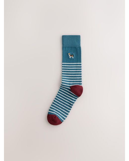 Next Blue Mixed Animals Pattern Socks 5 Pack for men