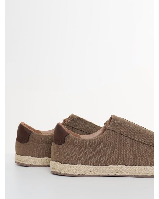 Threadbare Brown Cotton Canvas Slip On Espadrilles for men