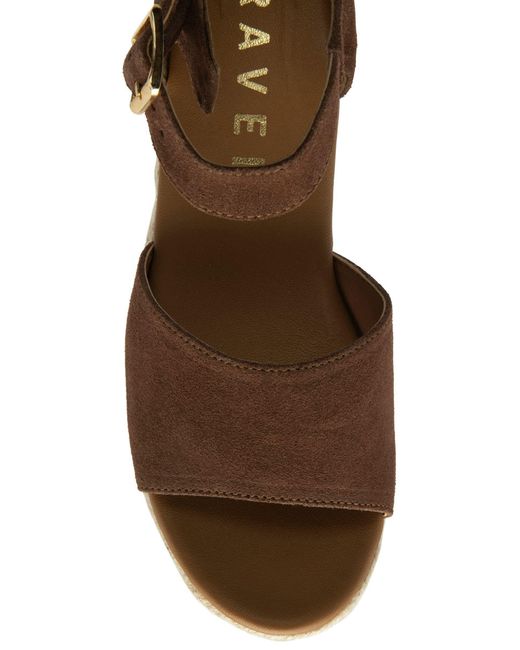 Ravel Brown Open-Toe Wedge Sandals