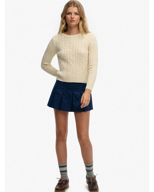 Superdry Blue Mini Pleated Skort