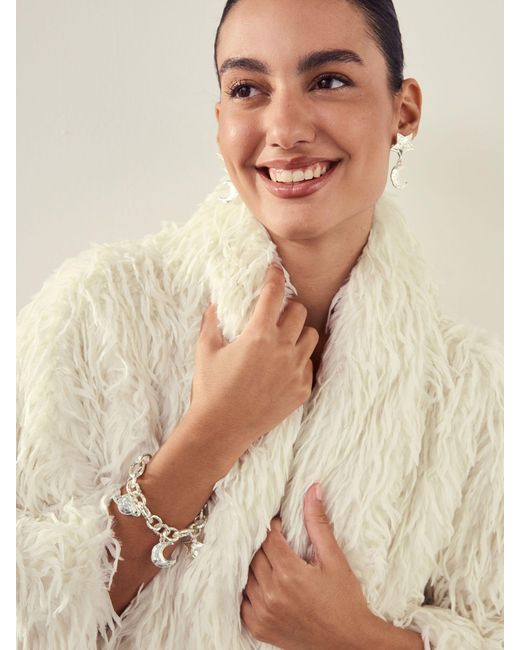 Next Brown Hammered Detail Star Drop Earrings