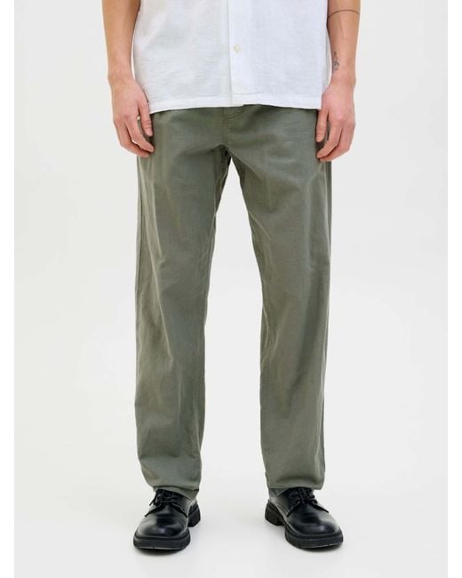 Jack & Jones Green Regular Fit Chino Trousers for men