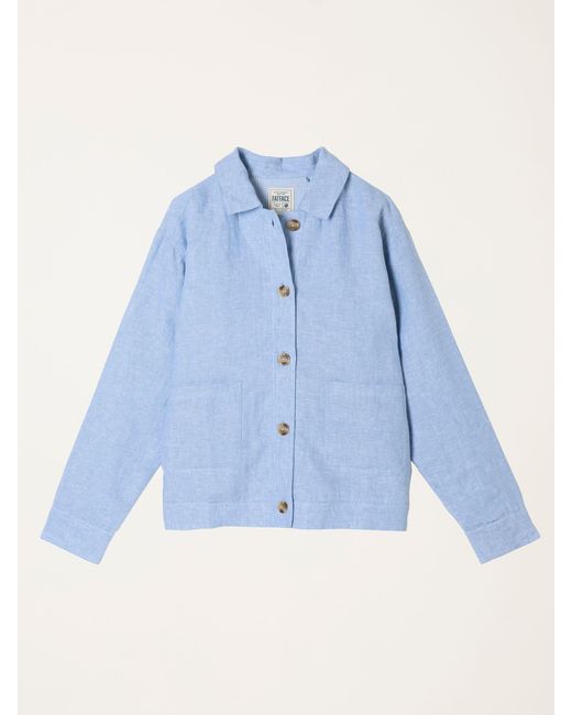 FatFace Blue Darcy Petite Linen Jacket